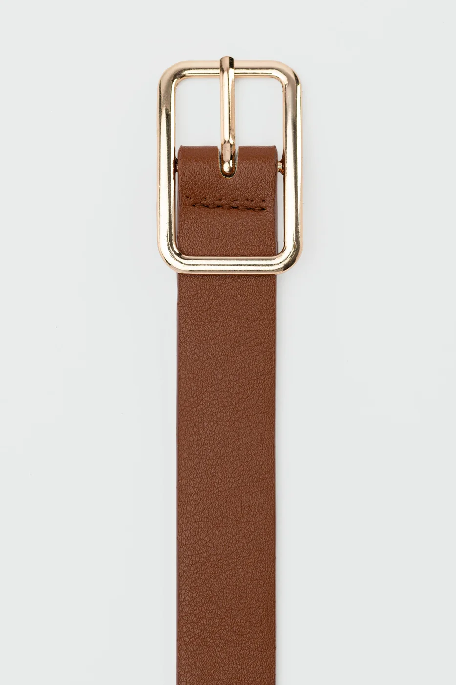 faux leather buckle belt faux leather buckle belt in tan