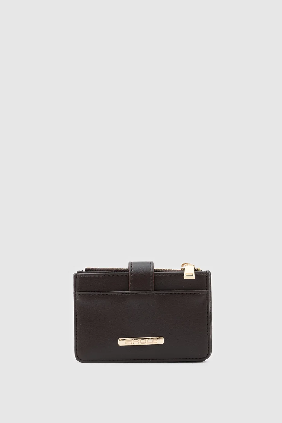 Faux leather wallet for women in dark brown