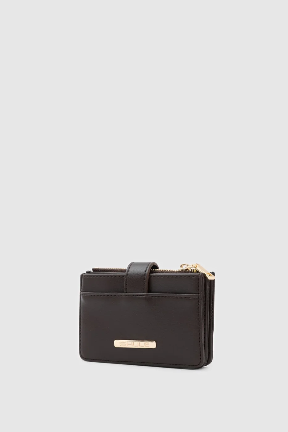 Faux leather wallet for women in dark brown