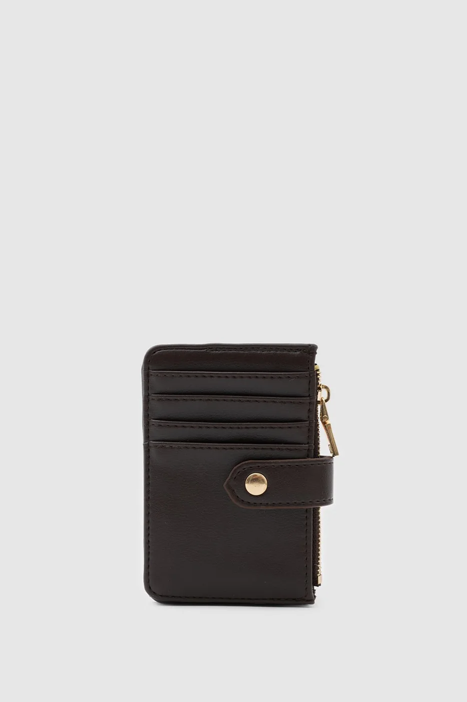 Faux leather wallet for women in dark brown