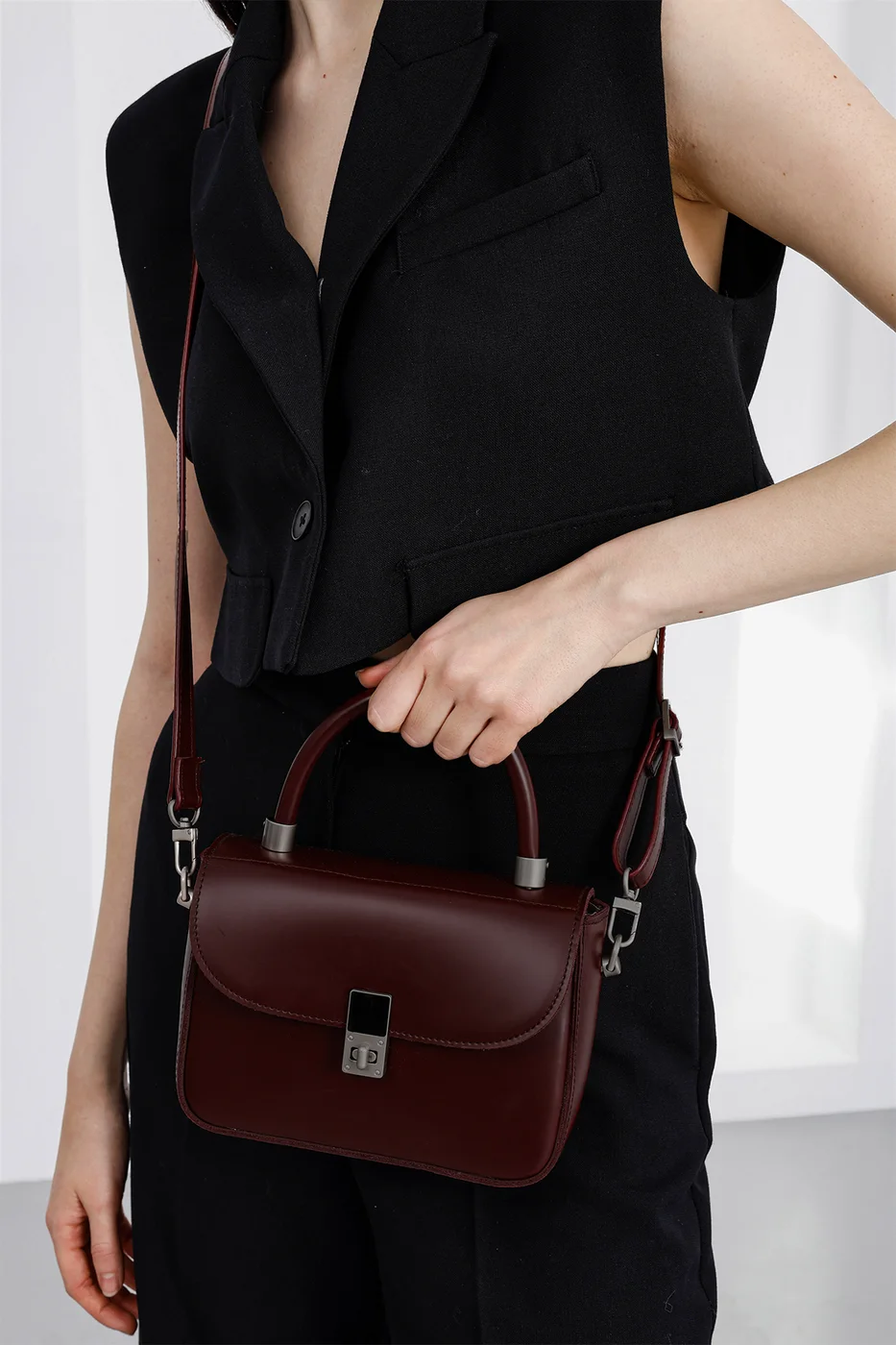 faux leather crossbody bag faux leather crossbody bag in burgundy