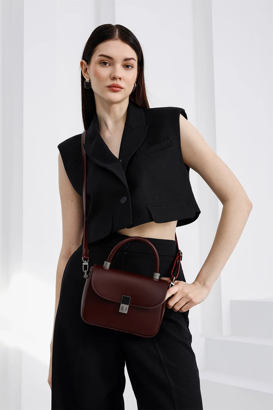 faux leather crossbody bag faux leather crossbody bag in burgundy
