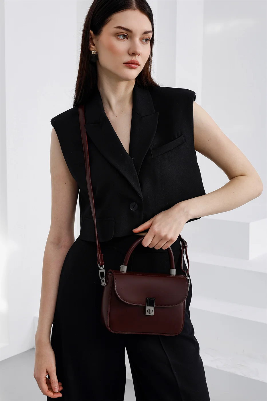 faux leather crossbody bag faux leather crossbody bag in burgundy