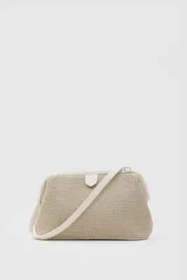 Woven Crossbody Bag for Women in beige