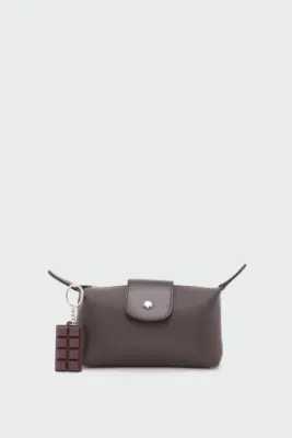 cosmetic bag for beauty essentials in brown