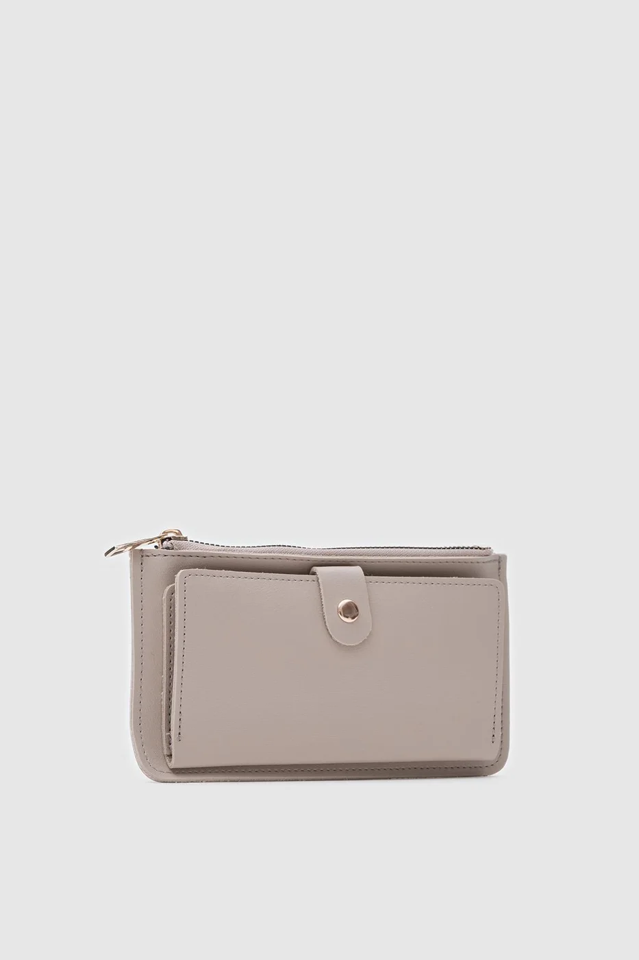 faux leather wallet in beige