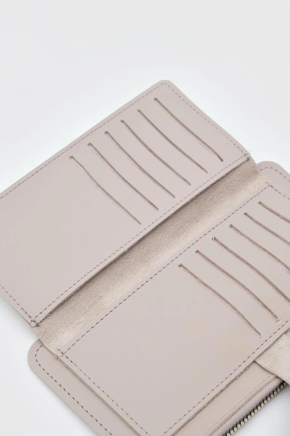 faux leather wallet in beige
