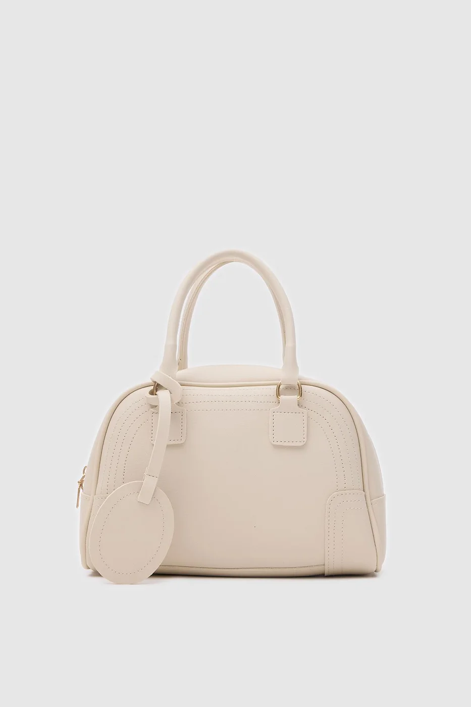 Faux leather crossbody bag in beige