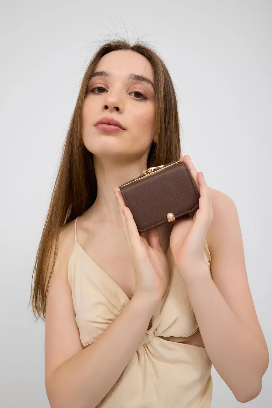 Faux leather wallet for women Faux leather wallet for women in brown