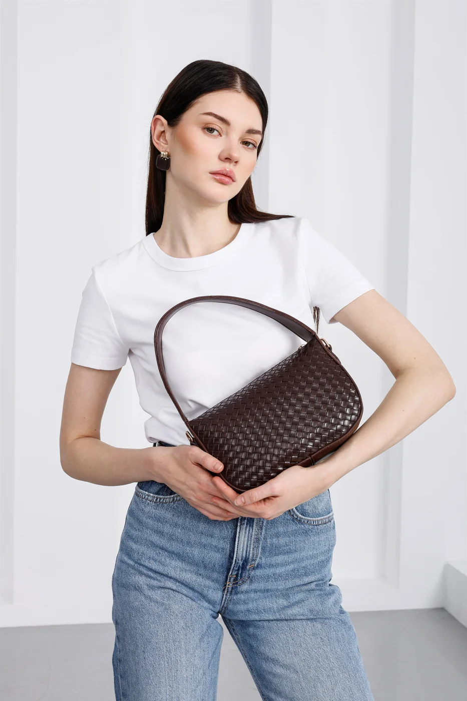 Faux leather baguette bag Faux leather baguette bag in brown