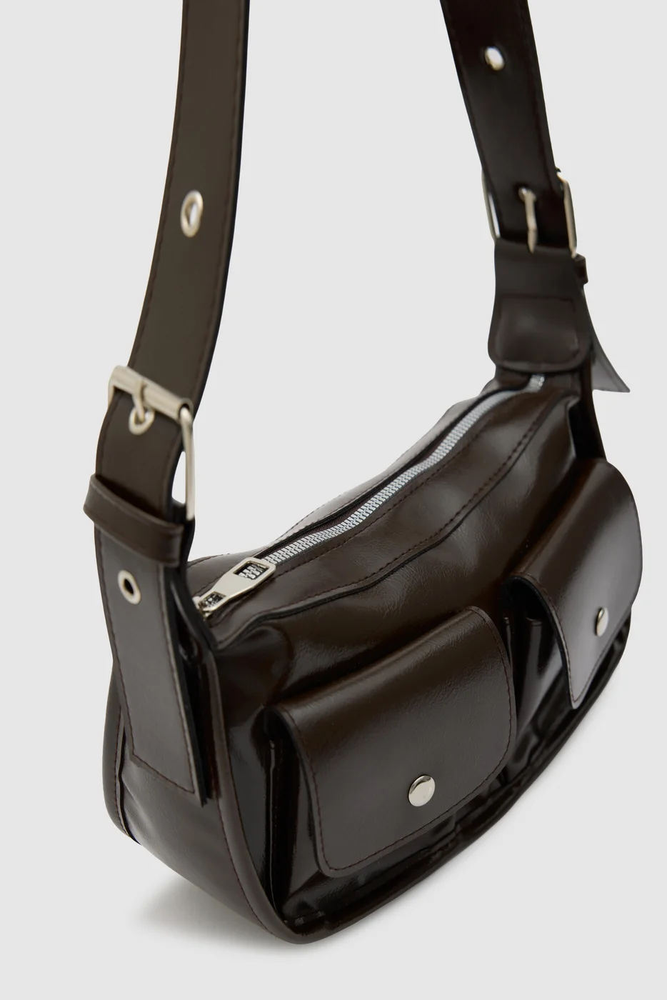 Faux leather shoulder bag Faux leather shoulder bag in brown
