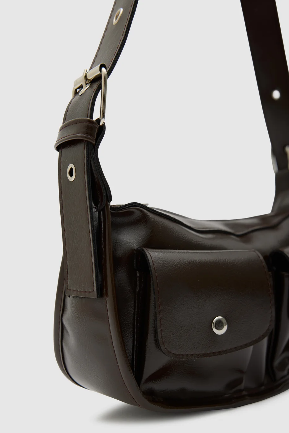 Faux leather shoulder bag Faux leather shoulder bag in brown