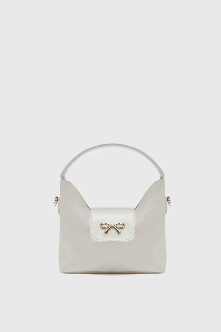 Faux leather crossbody bag in cream