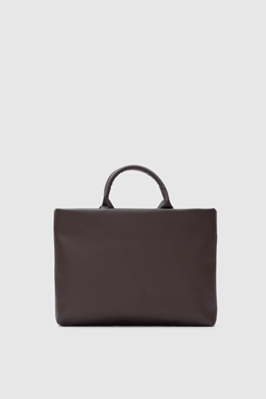 Faux leather shoulder bag in dark brown