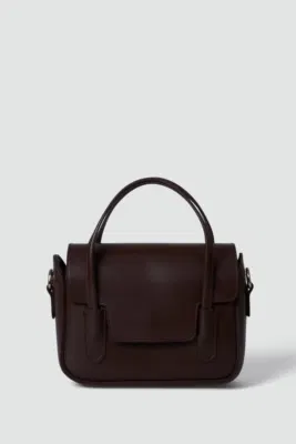 Faux Leather Crossbody Bag in brown