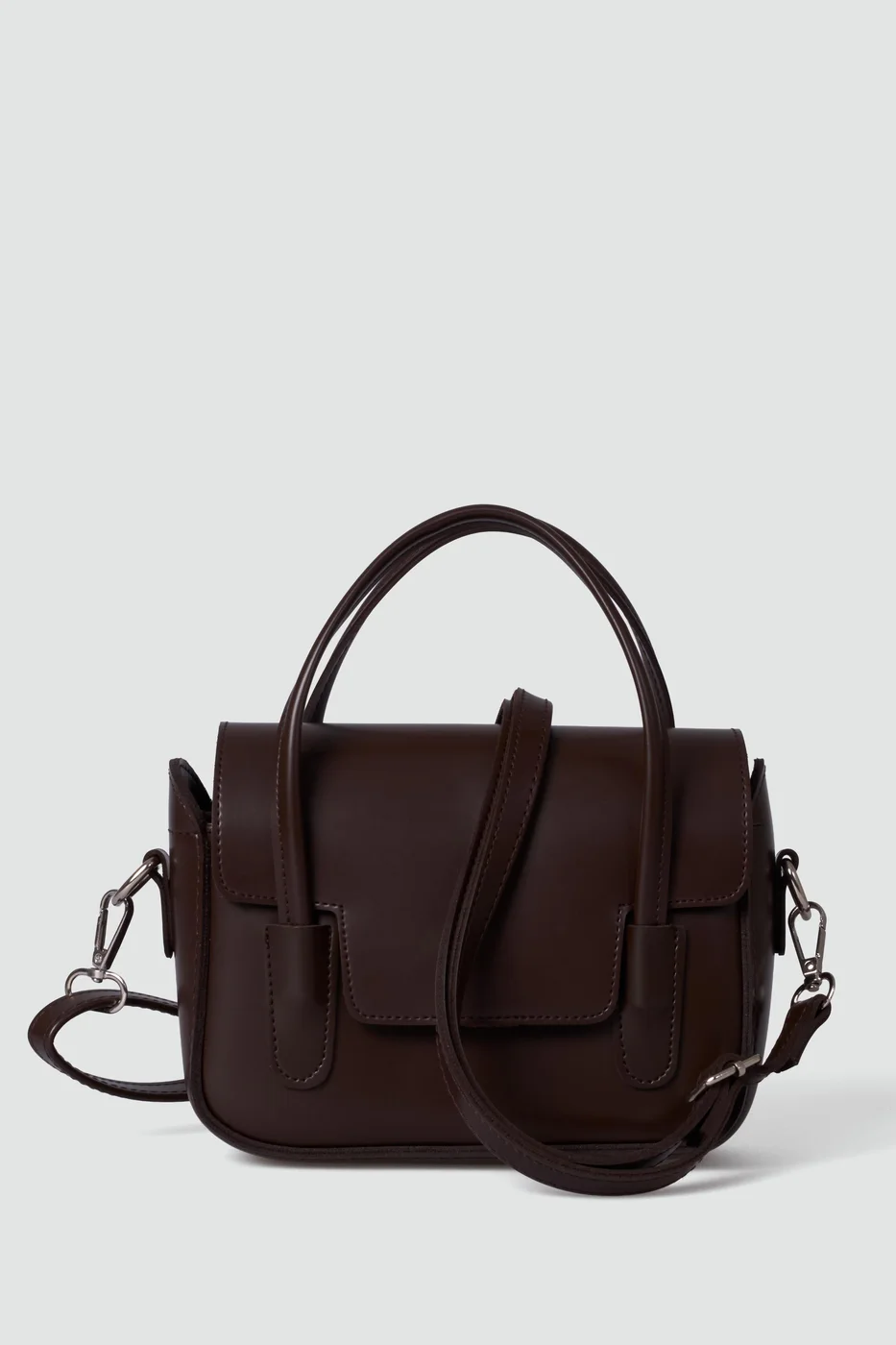Faux Leather Crossbody Bag in brown