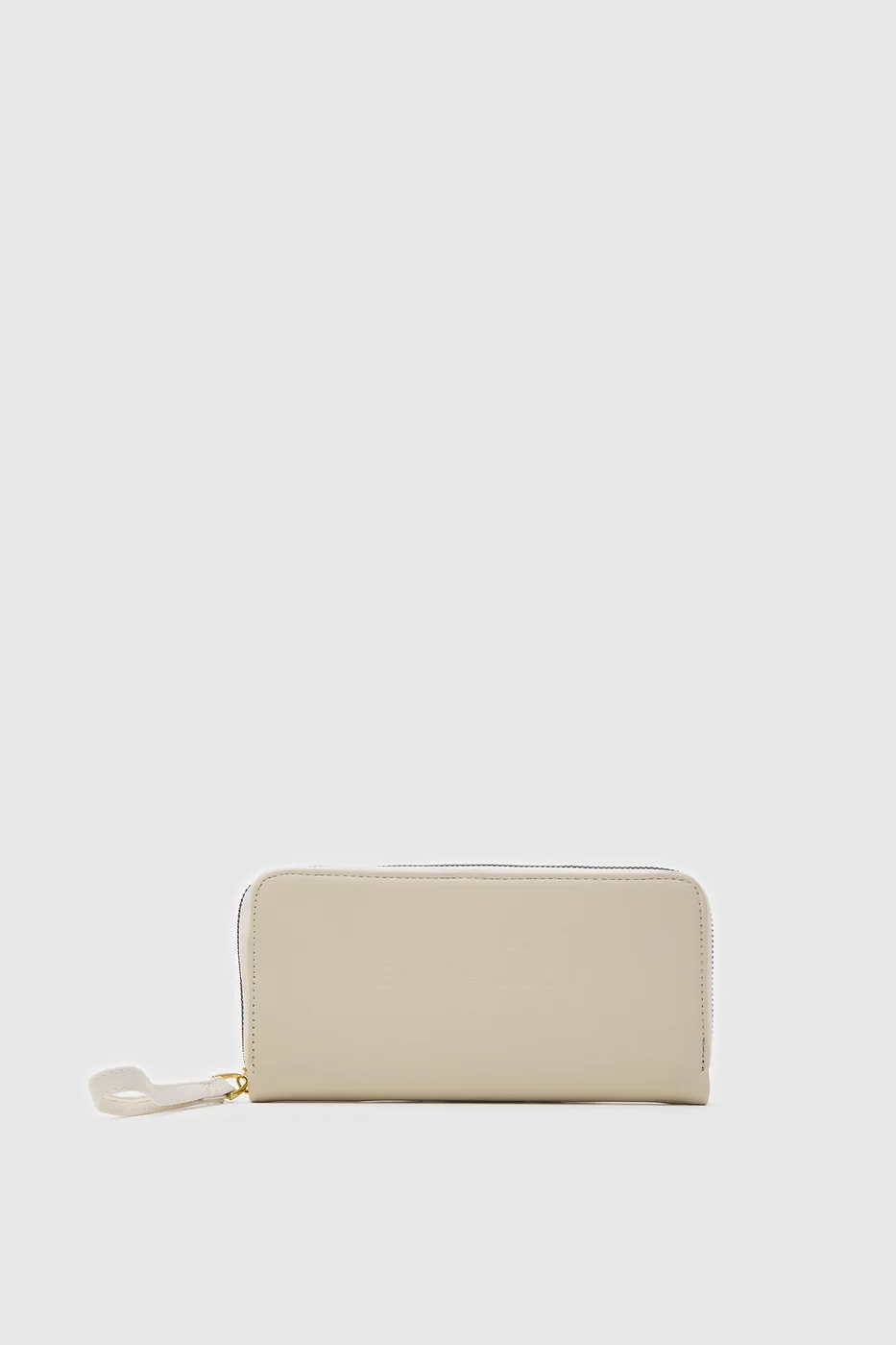Faux leather wallet in cream