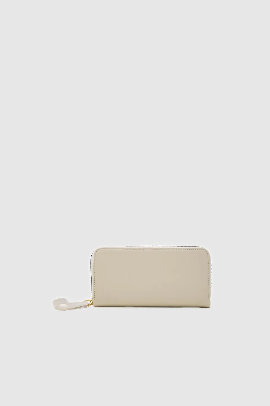 Faux leather wallet in cream