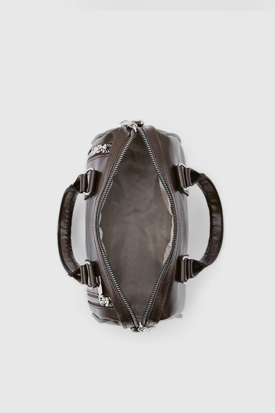 Faux leather crossbody bag for daily use in dark brown