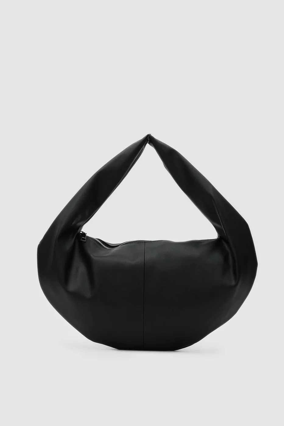 faux leather shoulder bag in black