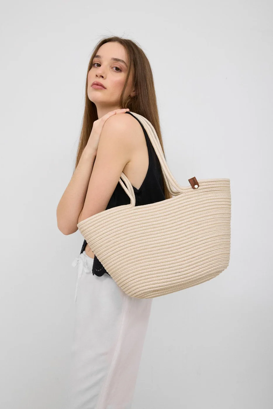 straw shoulder bag straw shoulder bag in cream