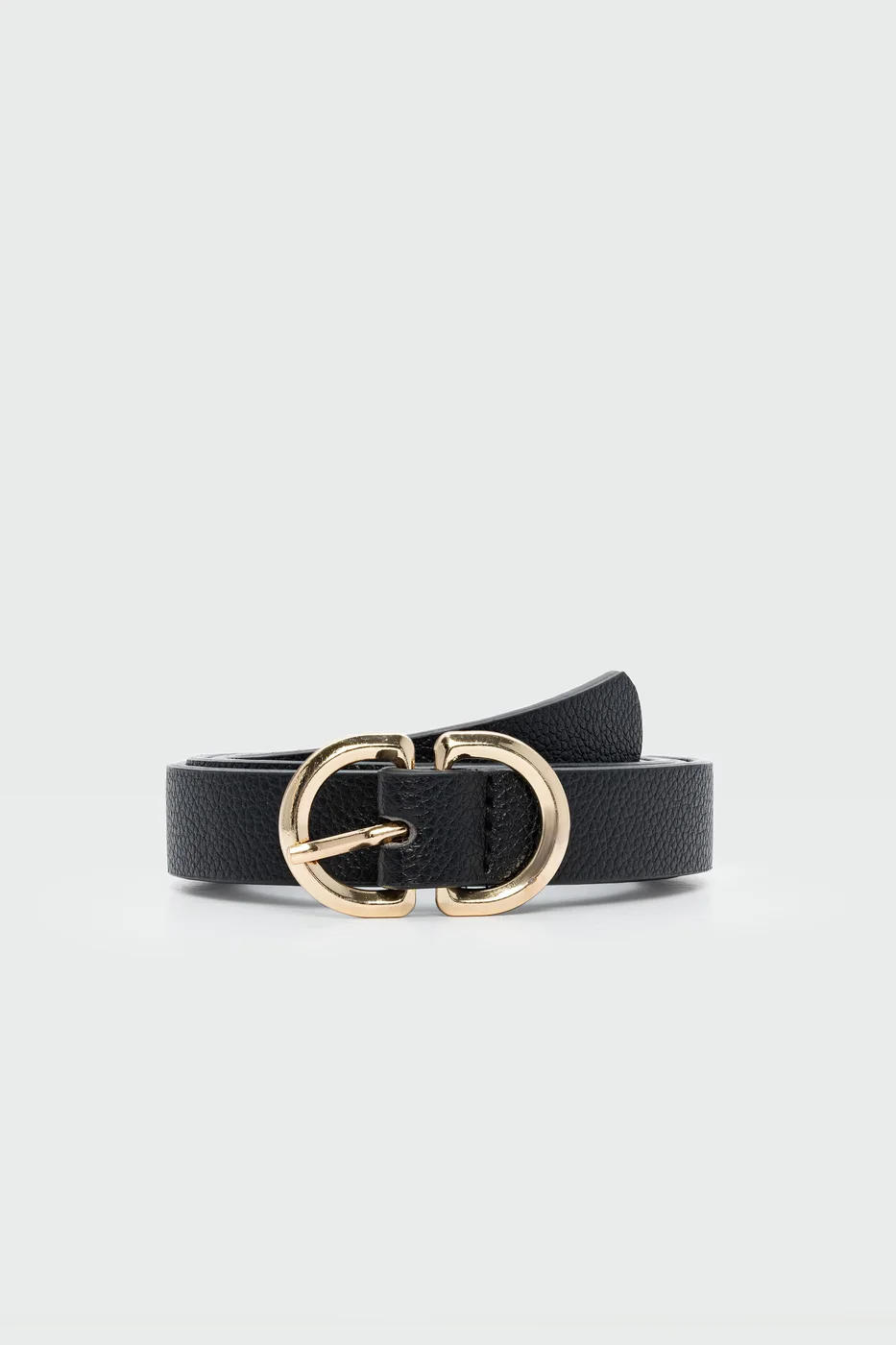 faux leather belt in black