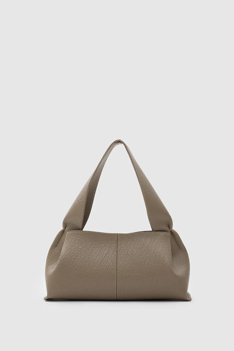 Faux leather shoulder bag for stylish daily use in taupe
