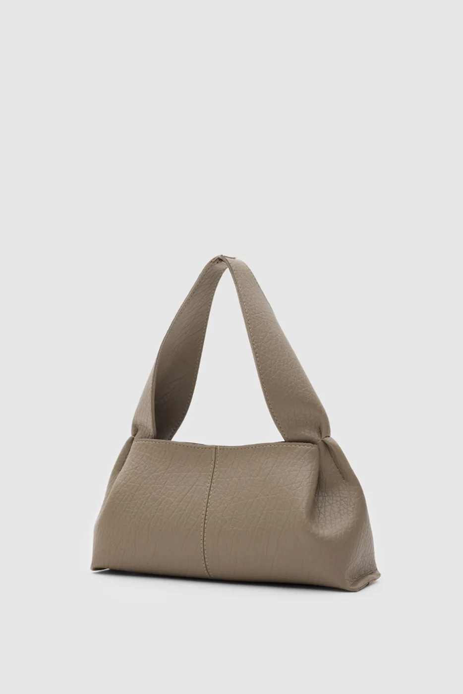 Faux leather shoulder bag for stylish daily use in taupe