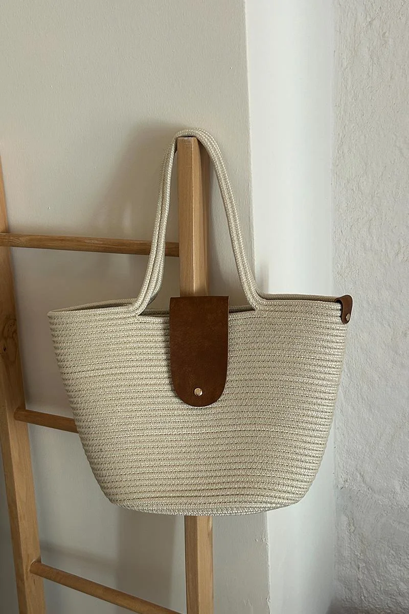 straw tote bag straw tote bag in cream