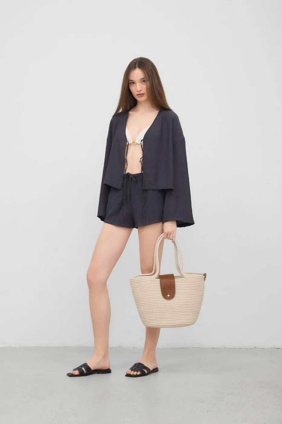 straw tote bag straw tote bag in cream