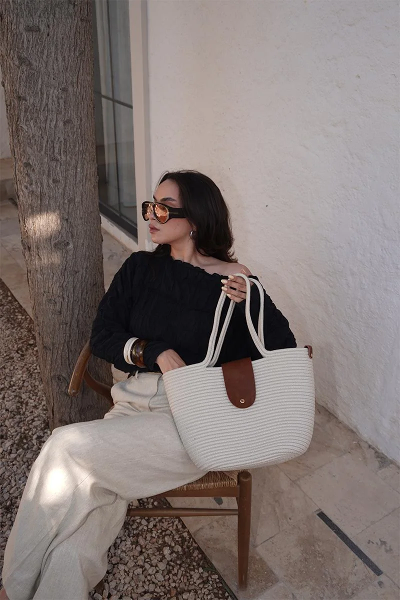 straw tote bag straw tote bag in cream