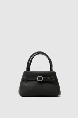 Faux leather crossbody bag for women in black