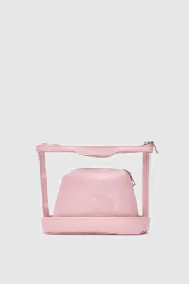 Faux leather cosmetic bag