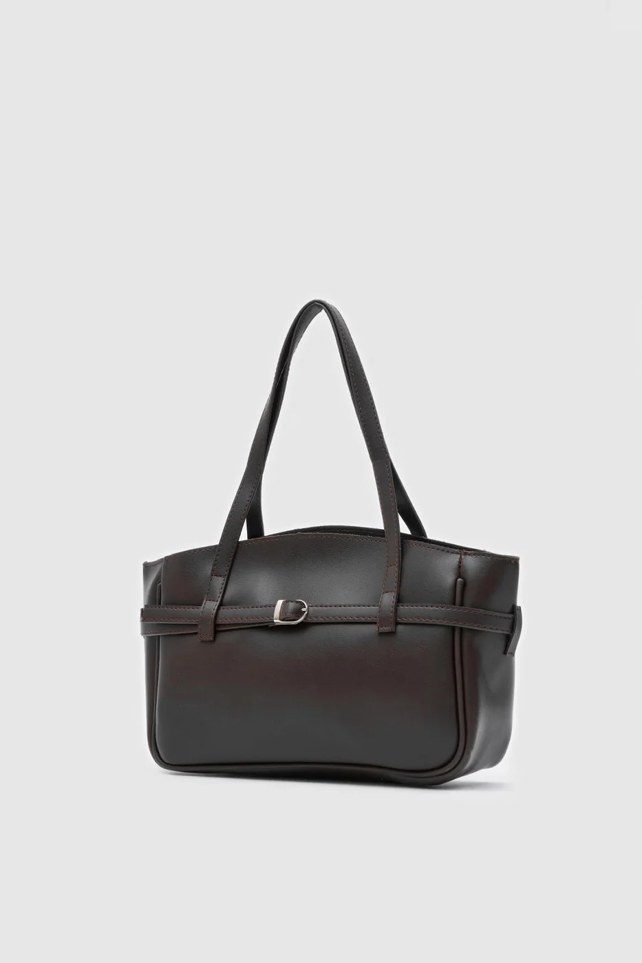 Faux leather crossbody bag Faux leather crossbody bag in dark brown