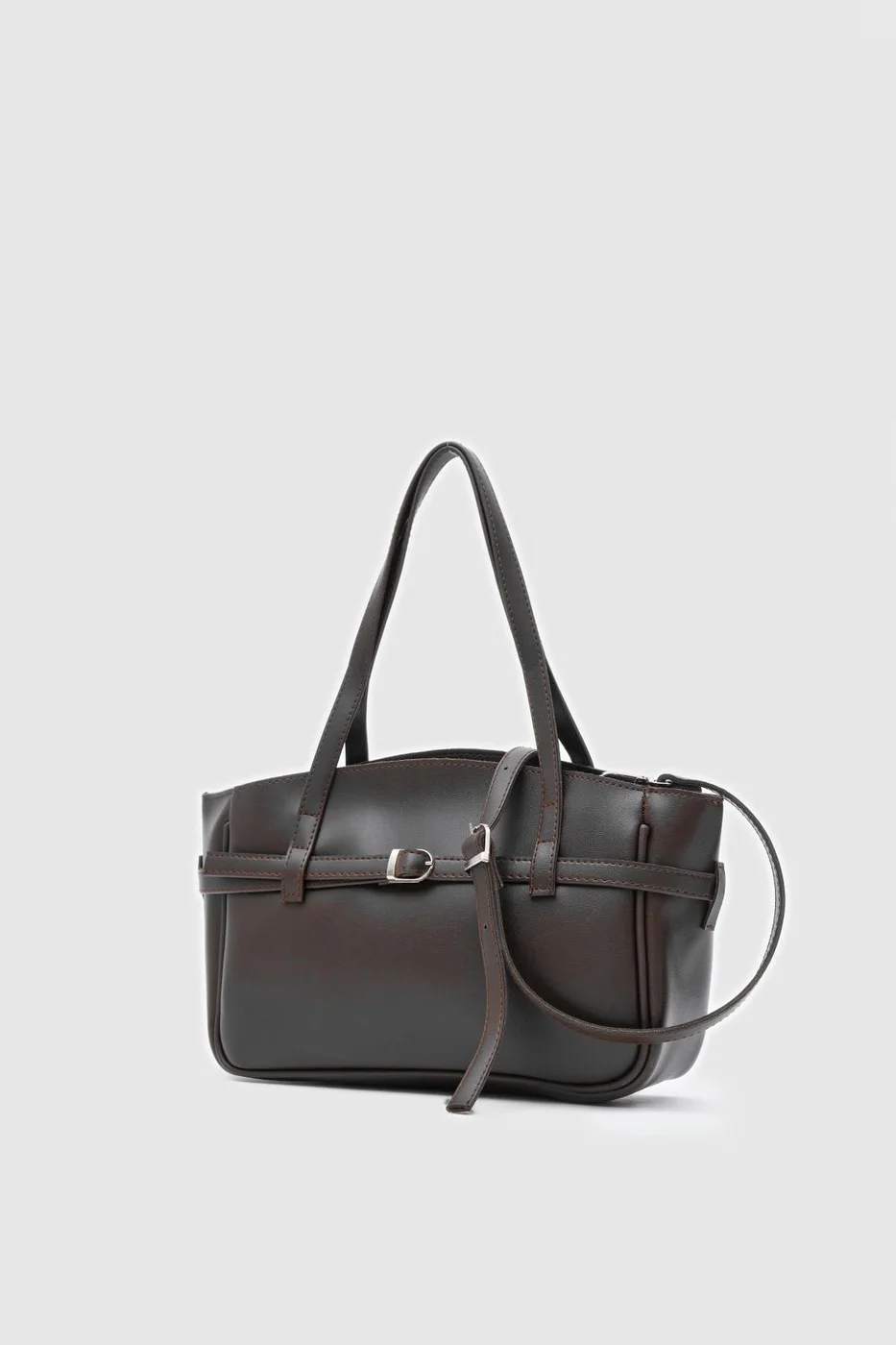 Faux leather crossbody bag Faux leather crossbody bag in dark brown