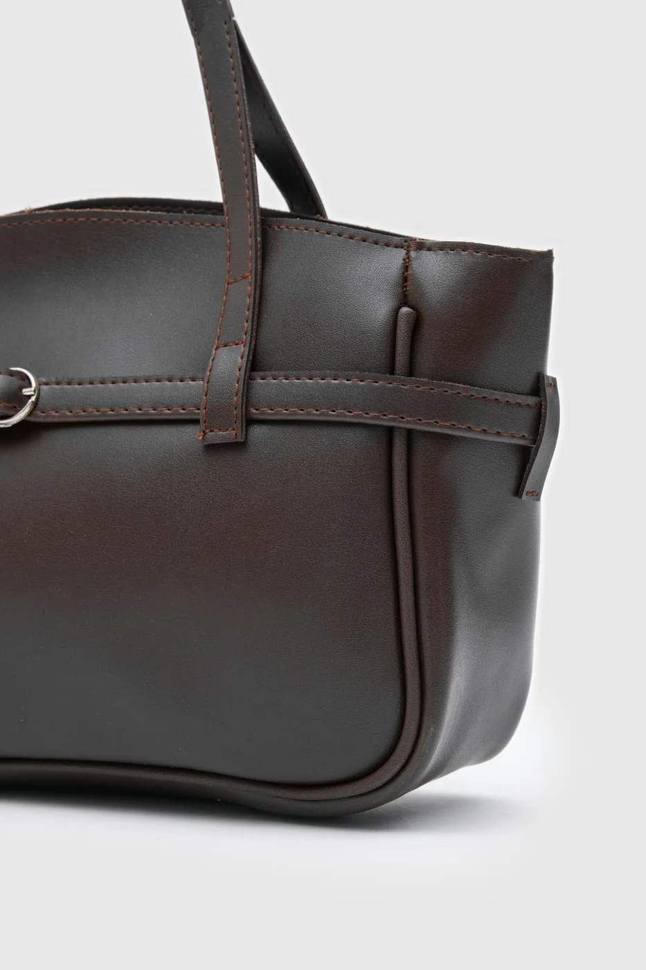Faux leather crossbody bag Faux leather crossbody bag in dark brown