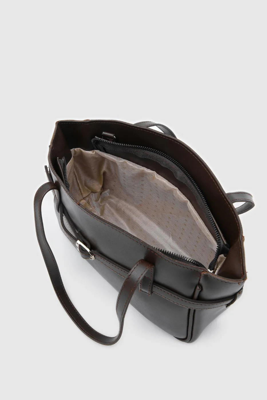 Faux leather crossbody bag Faux leather crossbody bag in dark brown