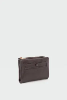Faux leather wallet for stylish organization in dark brown