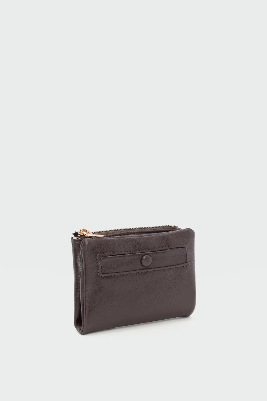 Faux leather wallet for stylish organization in dark brown