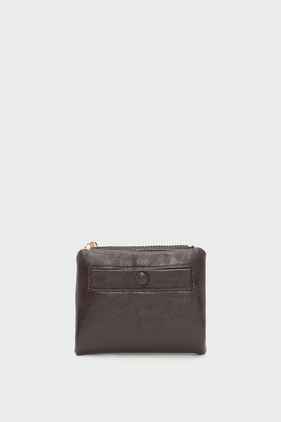 Faux leather wallet for stylish organization in dark brown