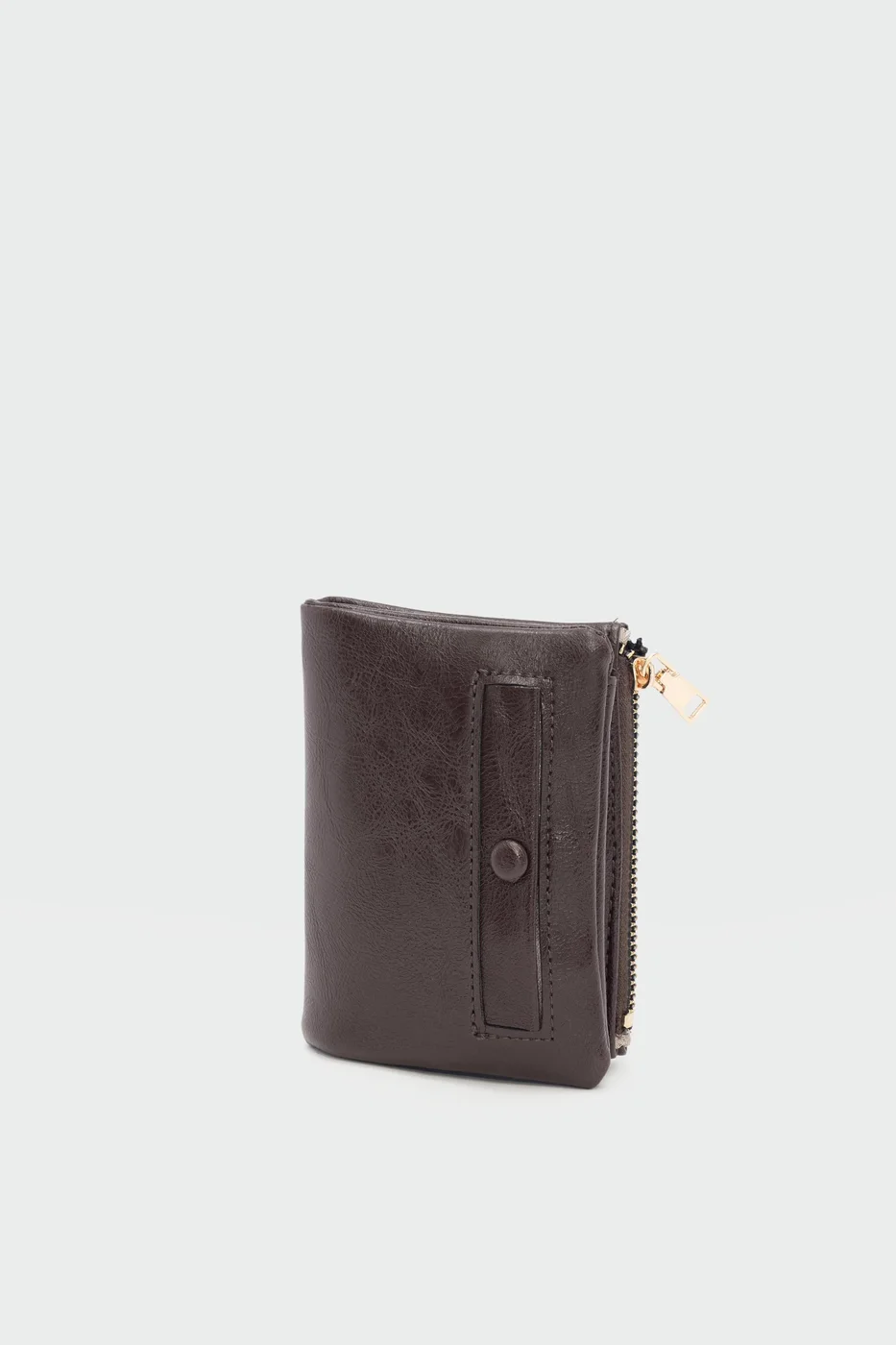 Faux leather wallet for stylish organization in dark brown
