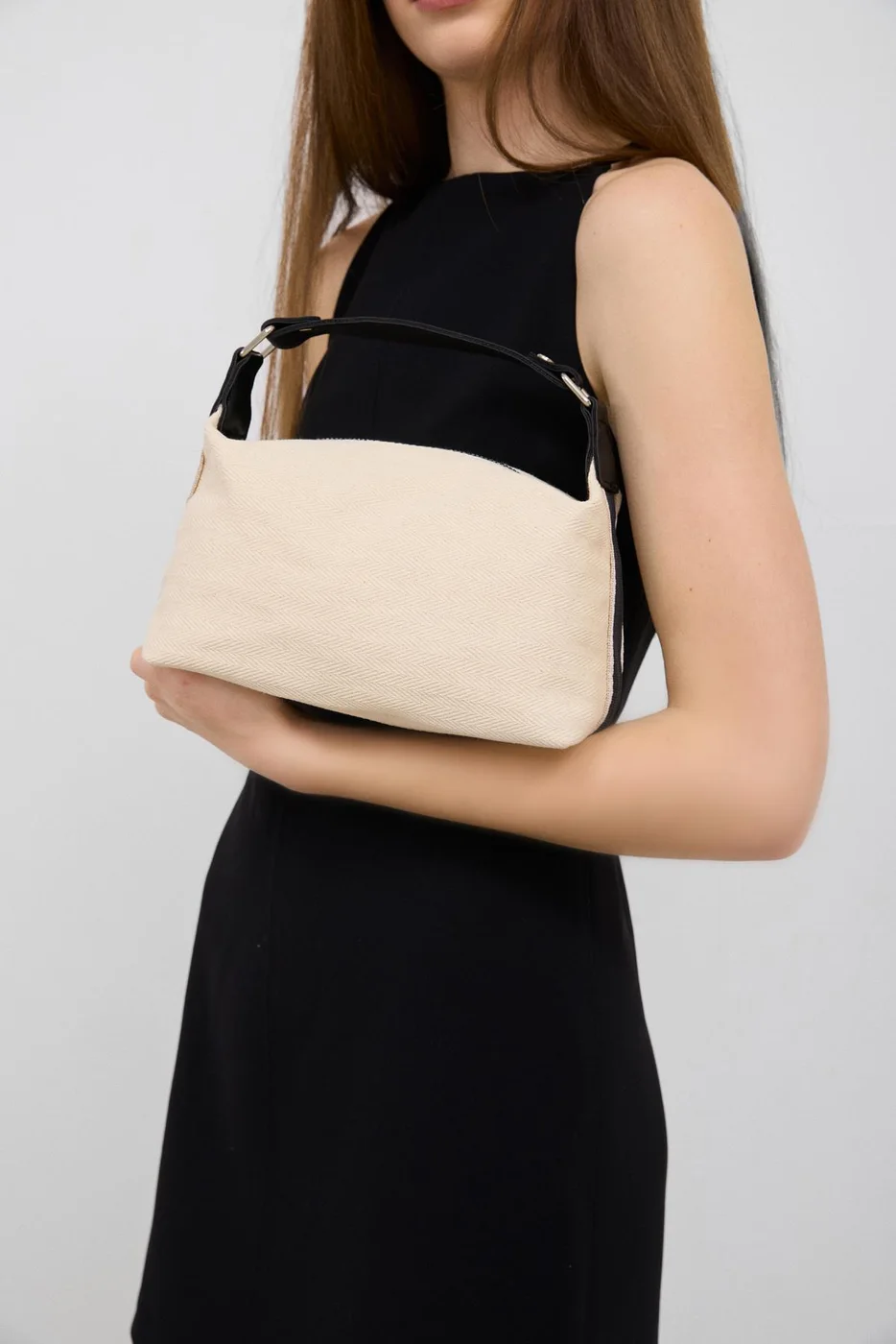 Canvas crossbody bag for daily use in black