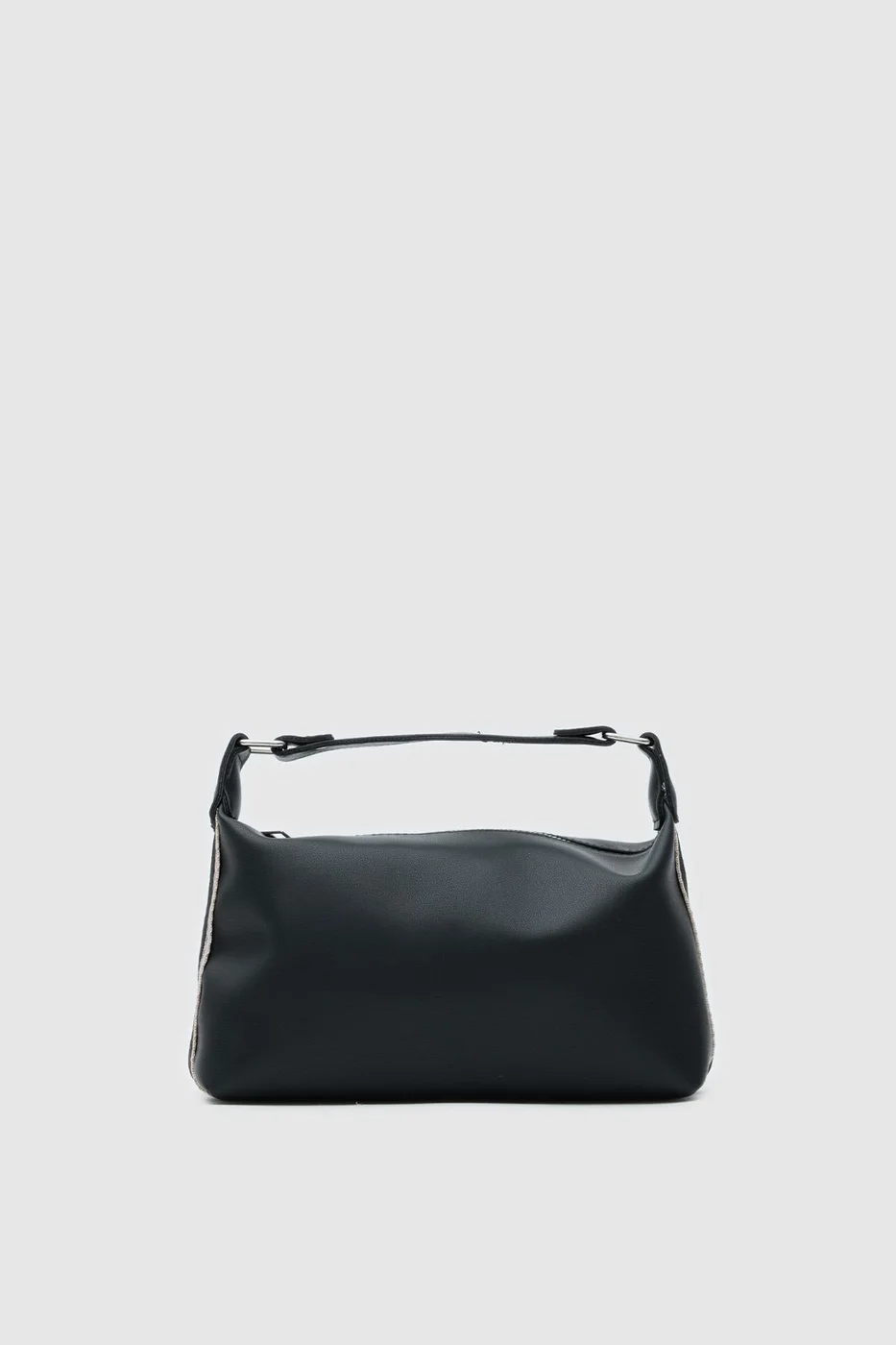 Faux leather crossbody bag in black