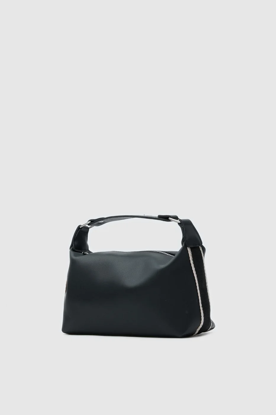 Faux leather crossbody bag in black