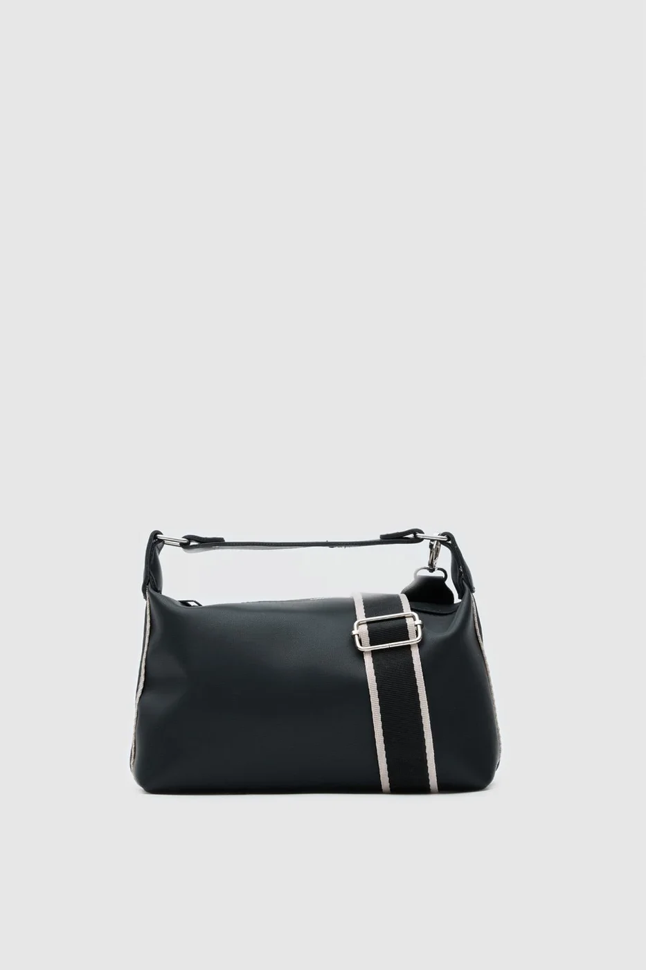 Faux leather crossbody bag in black
