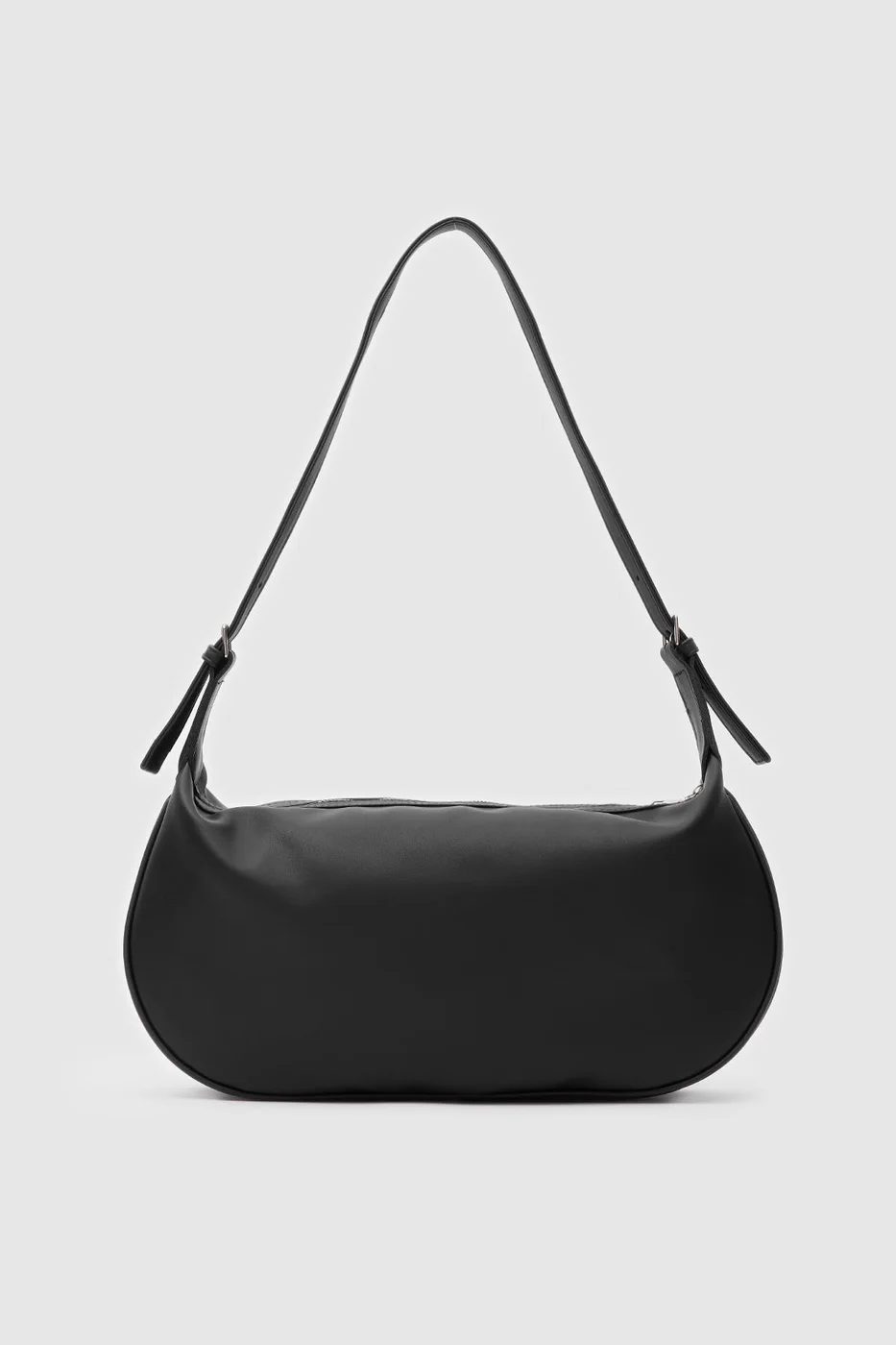 Faux leather shoulder bag in black