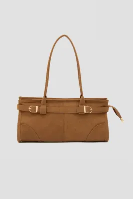 faux leather baguette bag faux leather baguette bag in tan