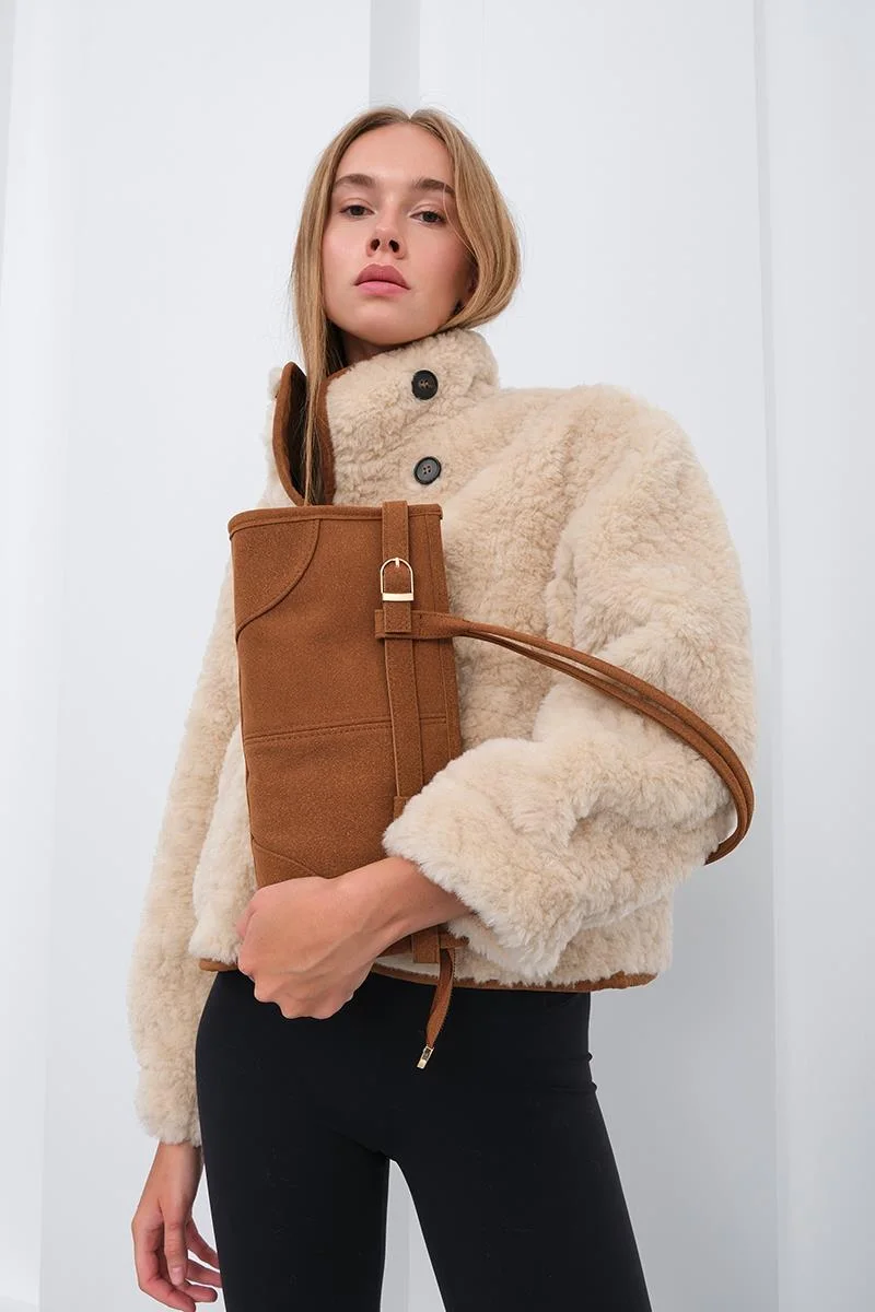 faux leather baguette bag faux leather baguette bag in tan