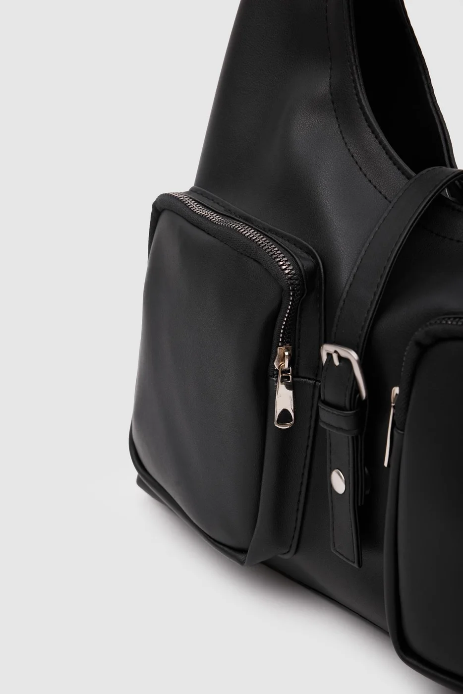 faux leather shoulder bag
