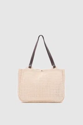 macrame shoulder bag in cream